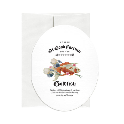 Goldfish Good Luck Oval Greeting Card