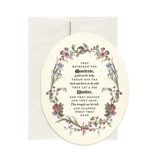 Mistletoe Holiday Poem Oval