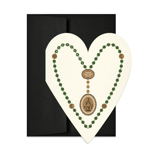 Green Rosary Heart