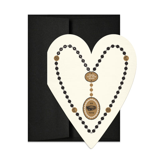 Black Rosary Heart